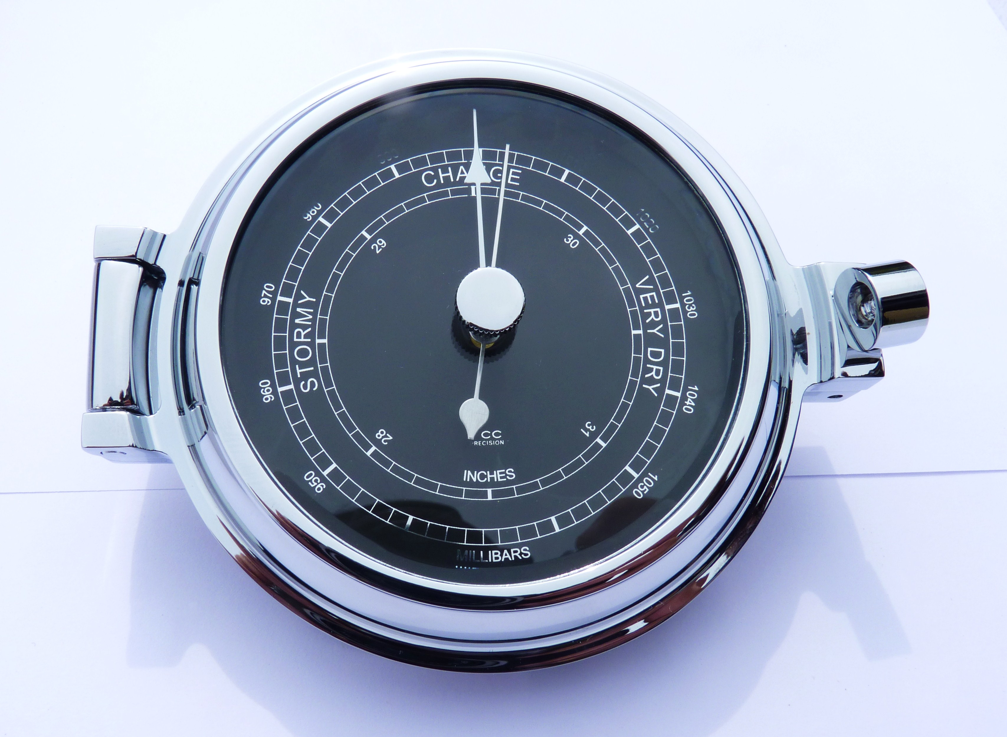 Chrome Barometer Low Profile 115mm/75 FCC Precision