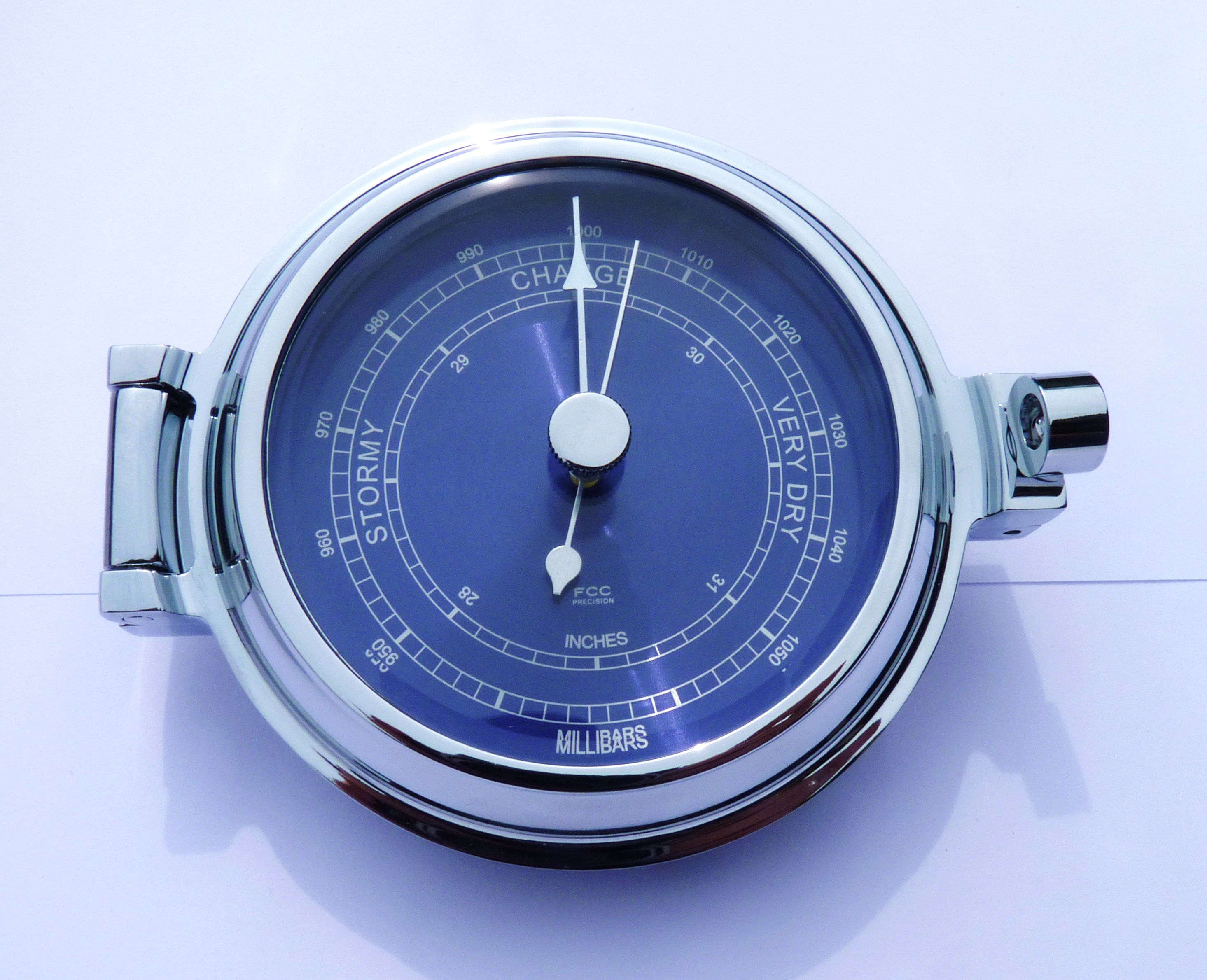 Chrome Barometer Low Profile 115mm FCC Precision