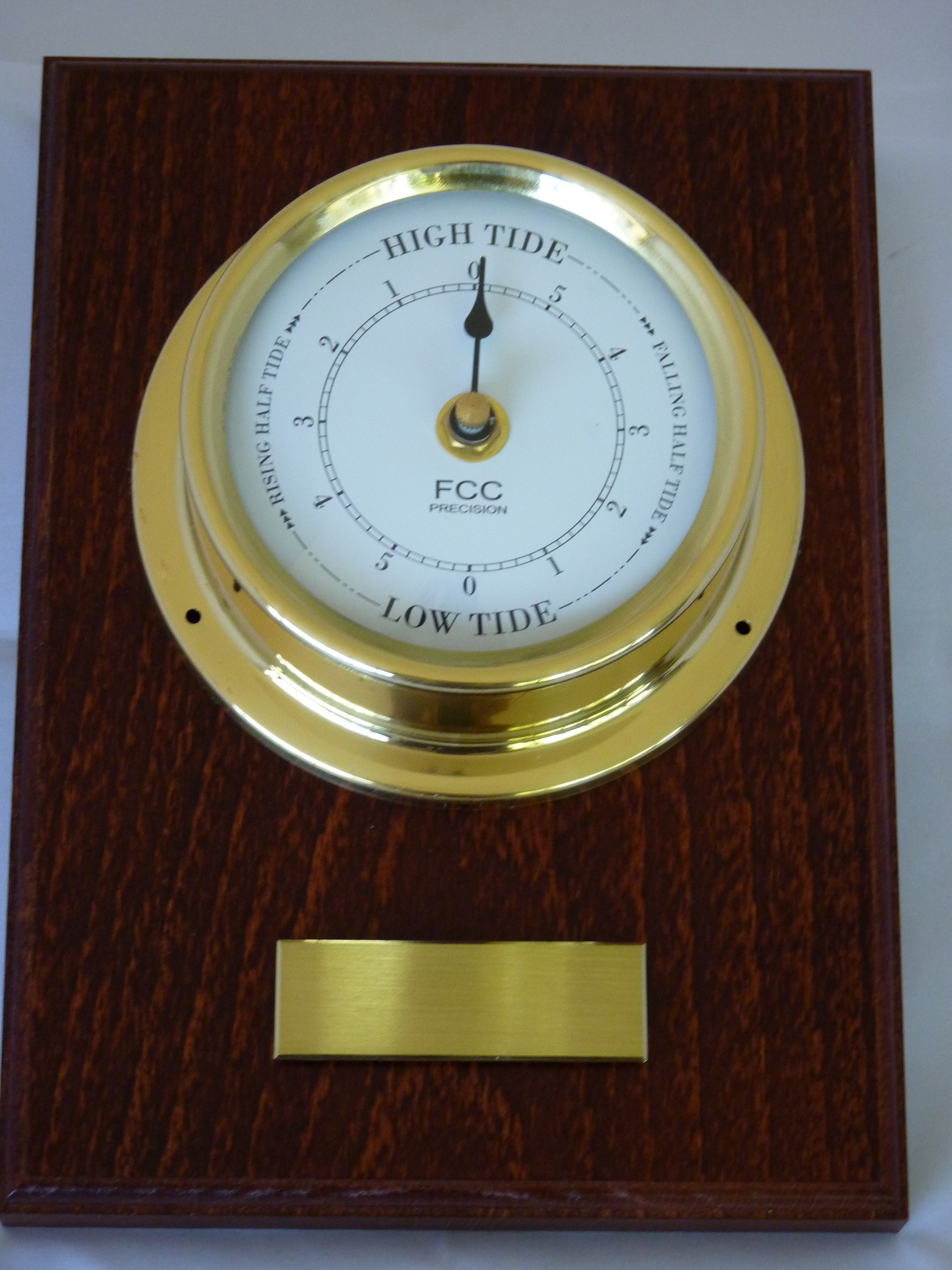 Tide Clock on wood mount FCC Precision