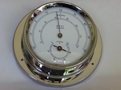 Hygrometer/Thermometer spun chrome