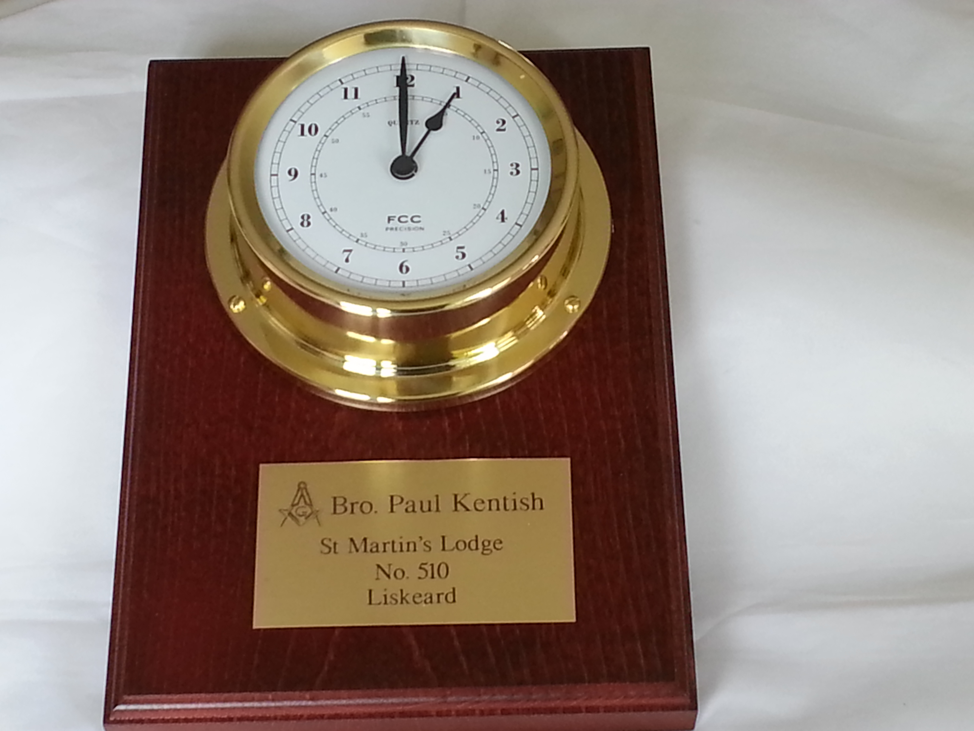 Presentation Clock for that special occasion FCC Precision