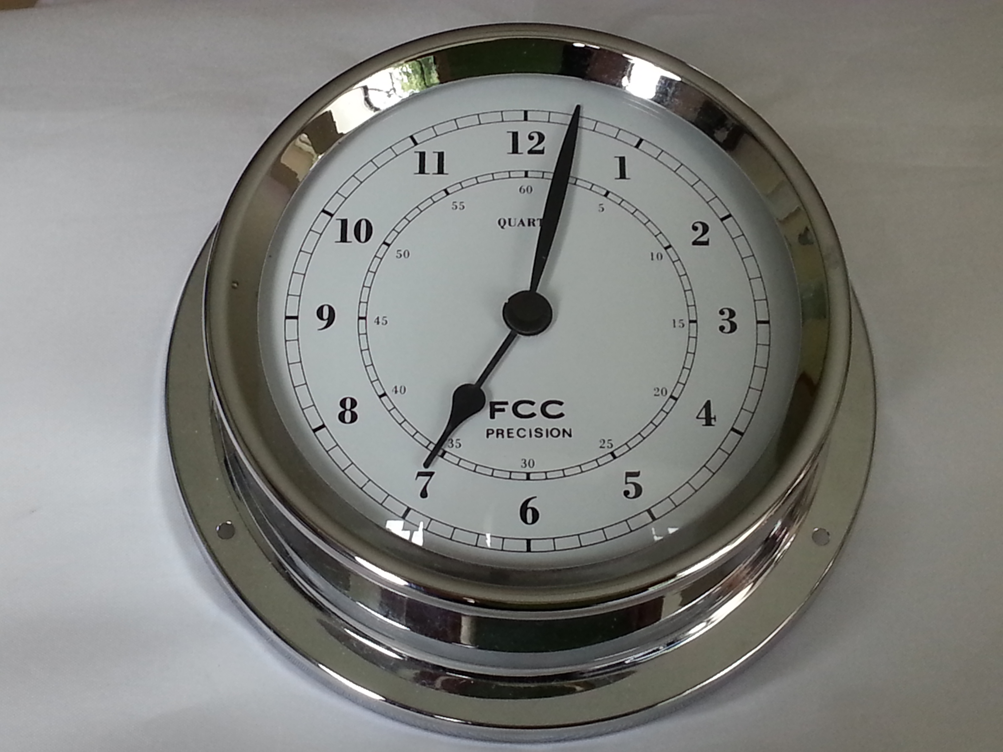 Chrome Clock 125mm FCC Precision