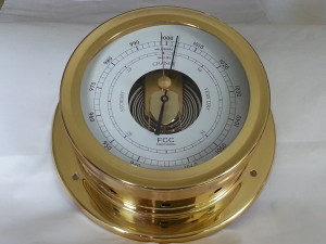 Nautical style brass barometer