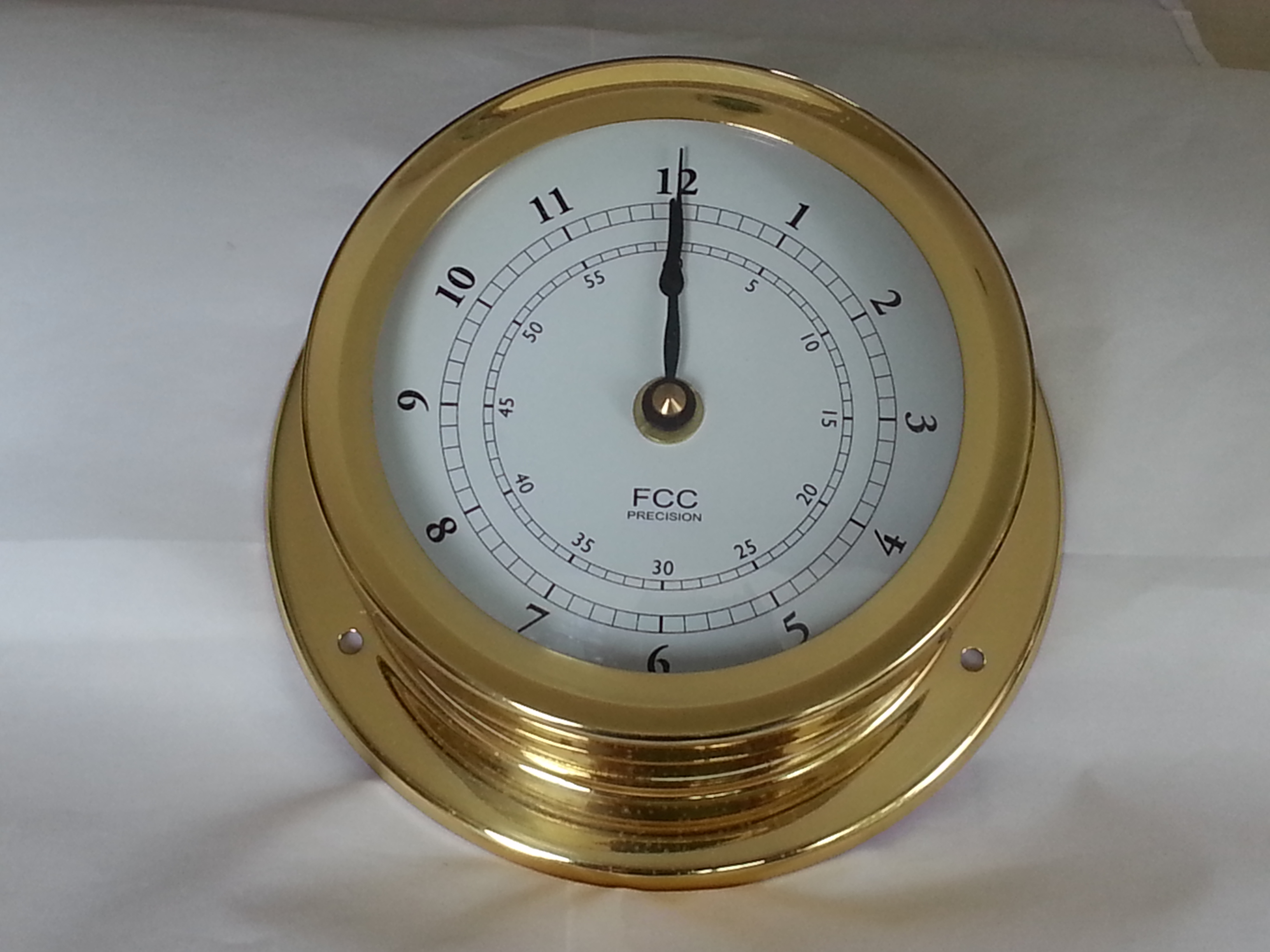 Large Nautical Style Brass Clock 165mm FCC Precision