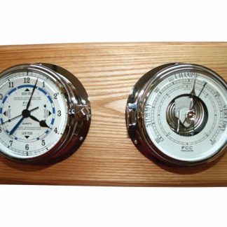 Chrome Time & Tide Clock & Barometer Set