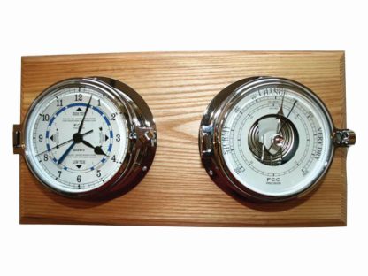 Chrome Time & Tide Clock & Barometer Set