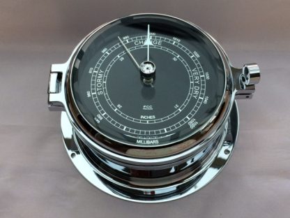chrome black faced barometer